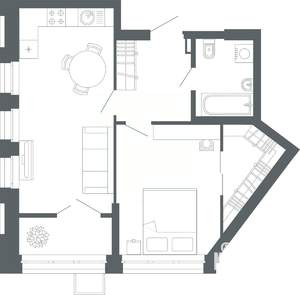 1-к квартира, вторичка, 54м2, 19/27 этаж