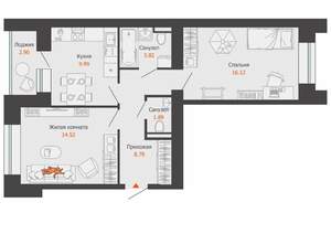 2-к квартира, вторичка, 57м2, 3/7 этаж