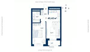 1-к квартира, вторичка, 45м2, 26/31 этаж