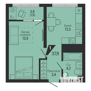 1-к квартира, вторичка, 38м2, 3/31 этаж