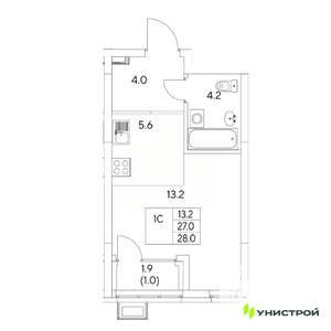 1-к квартира, вторичка, 28м2, 7/31 этаж