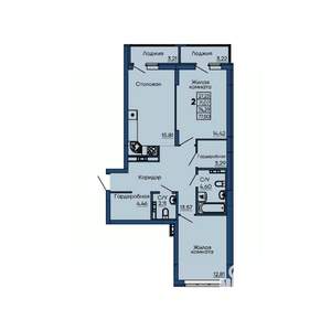 2-к квартира, вторичка, 74м2, 4/13 этаж