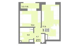 1-к квартира, вторичка, 40м2, 25/26 этаж