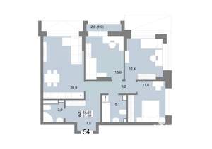 3-к квартира, вторичка, 82м2, 10/25 этаж