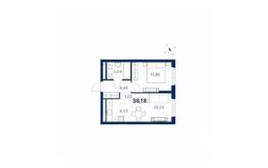 1-к квартира, вторичка, 38м2, 19/28 этаж