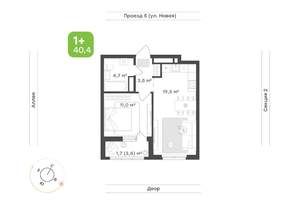 1-к квартира, вторичка, 40м2, 14/17 этаж