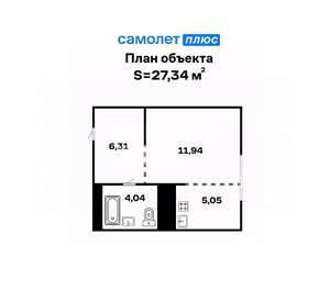 Студия квартира, вторичка, 27м2, 2/14 этаж
