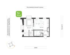 1-к квартира, вторичка, 41м2, 4/24 этаж