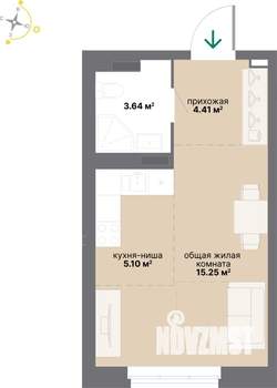 Студия квартира, вторичка, 28м2, 8/25 этаж