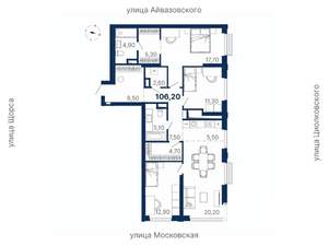 3-к квартира, вторичка, 106м2, 24/29 этаж