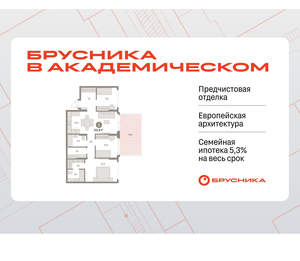 3-к квартира, вторичка, 103м2, 1/9 этаж