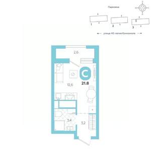 Студия квартира, вторичка, 22м2, 15/16 этаж
