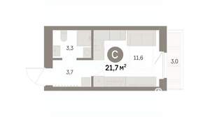Студия квартира, вторичка, 22м2, 5/9 этаж