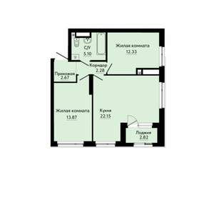 2-к квартира, вторичка, 60м2, 2/31 этаж