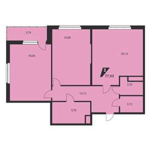 3-к квартира, вторичка, 78м2, 9/25 этаж