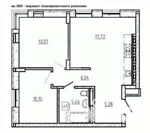 2-к квартира, вторичка, 58м2, 22/22 этаж