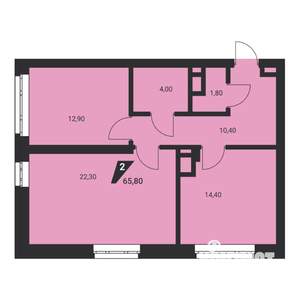 3-к квартира, вторичка, 65м2, 2/25 этаж
