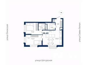 2-к квартира, вторичка, 58м2, 16/17 этаж