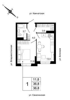 1-к квартира, вторичка, 37м2, 15/24 этаж