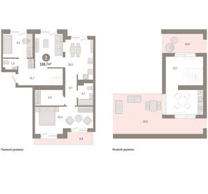 2-к квартира, вторичка, 167м2, 7/7 этаж