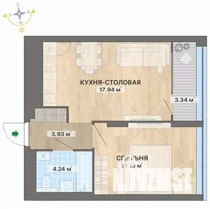 1-к квартира, вторичка, 43м2, 28/29 этаж