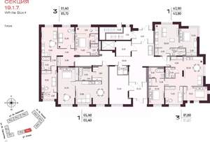 1-к квартира, вторичка, 44м2, 1/25 этаж