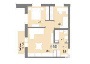 2-к квартира, вторичка, 57м2, 12/26 этаж