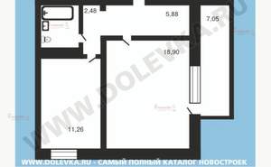 1-к квартира, вторичка, 42м2, 6/16 этаж