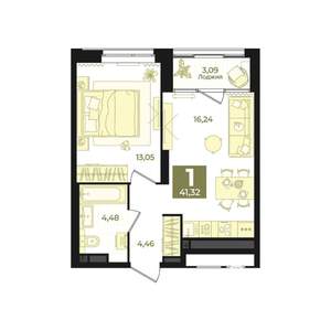 1-к квартира, вторичка, 41м2, 12/31 этаж