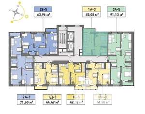 2-к квартира, вторичка, 64м2, 20/20 этаж