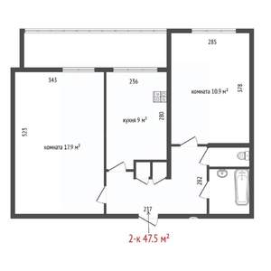 2-к квартира, вторичка, 48м2, 10/16 этаж