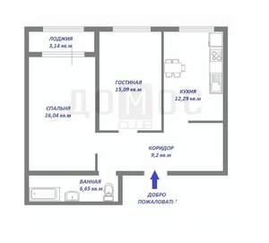 2-к квартира, вторичка, 58м2, 4/24 этаж