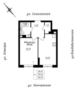 1-к квартира, строящийся дом, 37м2, 14/25 этаж