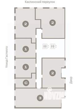 2-к квартира, вторичка, 84м2, 7/16 этаж