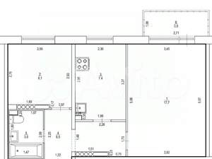 2-к квартира, вторичка, 43м2, 8/9 этаж