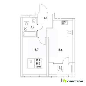 1-к квартира, вторичка, 40м2, 8/31 этаж