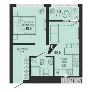 1-к квартира, вторичка, 34м2, 9/31 этаж