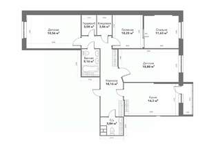 3-к квартира, вторичка, 111м2, 20/25 этаж