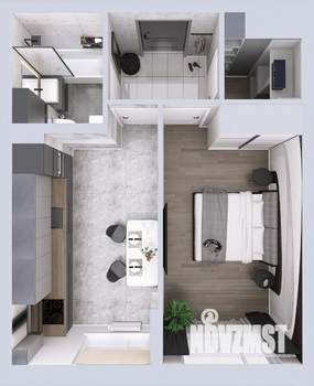 1-к квартира, вторичка, 37м2, 17/19 этаж