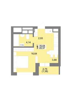 Студия квартира, вторичка, 31м2, 17/27 этаж