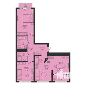 2-к квартира, вторичка, 77м2, 5/31 этаж