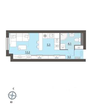 Студия квартира, вторичка, 25м2, 18/32 этаж
