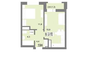 1-к квартира, вторичка, 38м2, 23/26 этаж