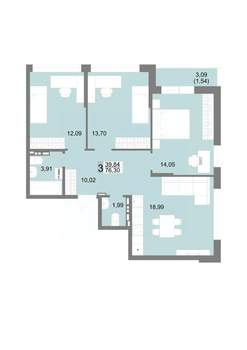3-к квартира, вторичка, 78м2, 8/10 этаж