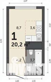 Студия квартира, вторичка, 20м2, 26/30 этаж