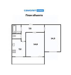 2-к квартира, вторичка, 47м2, 8/10 этаж