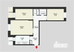 3-к квартира, вторичка, 72м2, 7/10 этаж