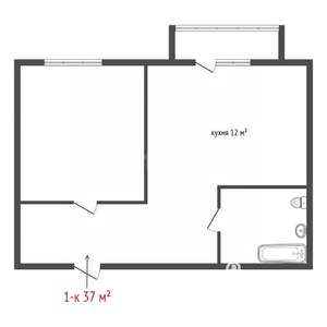 1-к квартира, вторичка, 37м2, 11/25 этаж