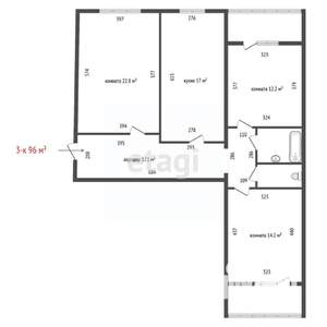 3-к квартира, вторичка, 97м2, 8/10 этаж