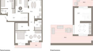 2-к квартира, вторичка, 167м2, 7/7 этаж